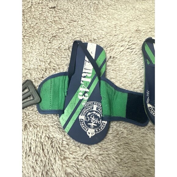 Polo Ralph Lauren Kids Shoes 10 Slide w/ Strap Slip On Sandals Blue - Picture 14 of 16